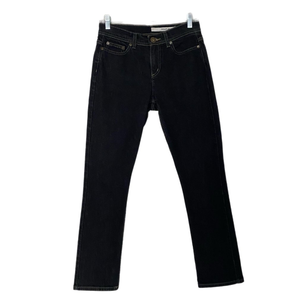 Donna Karan New York Dkny Brand Black Straight Leg Jeans Size 4